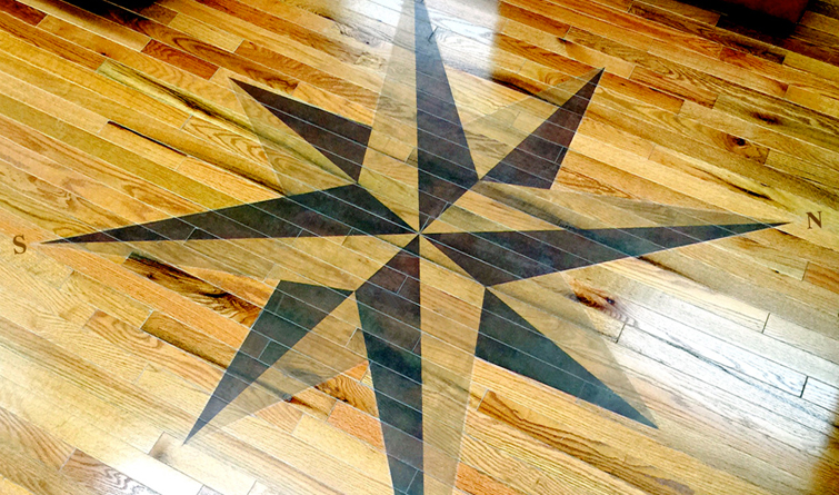 11..Compass over wood floor