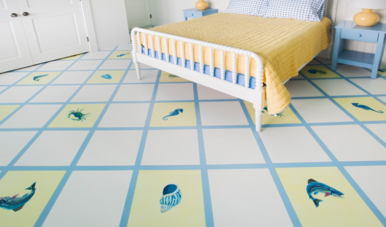 7.Floor hand painted